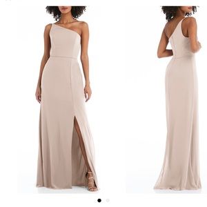 After Six one Shoulder Crepe Trumpet Gown